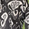 Black cotton kurta set for women with ikat print front view