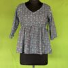 Cotton floral top walking pose casual wear