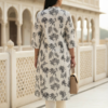 Floral printed cotton kurta set for women back view