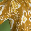 Mustard cotton kurta set for women with ikat print front view