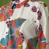Off white cotton kurta set with multicolor floral print close-up