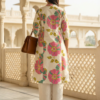 Floral kurta walking pose daily wear
