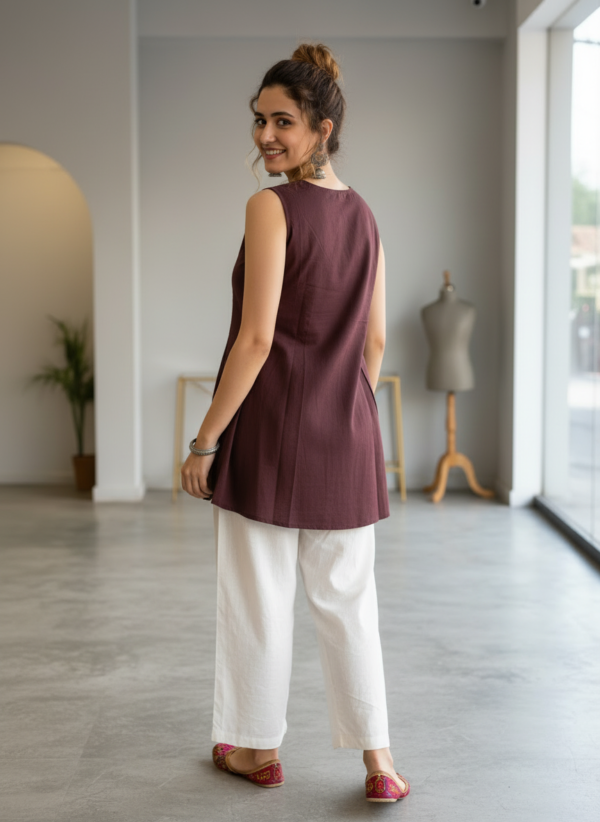 Cotton kurti back view minimal design
