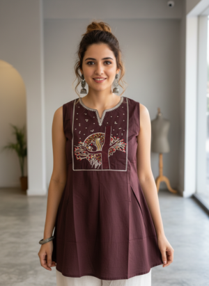Sleeveless Cotton Short Kurti Sleeveless Cotton Short Kurti