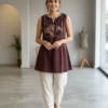 Embroidered kurti full outfit elegant look