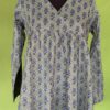 Slate Blue Leheriya Peplum Short Kurti for Women